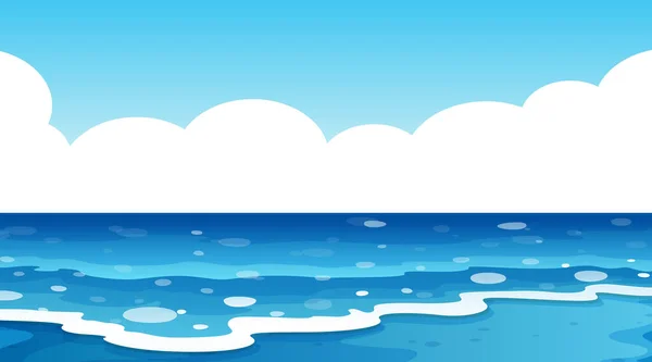 青い海のイラストの背景シーン — ストックベクタ