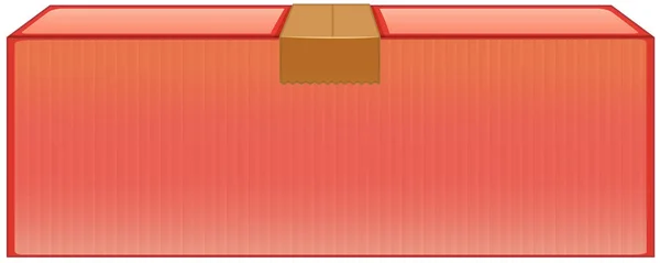 红色盒子 白色背景图上有棕色带 — 图库矢量图片