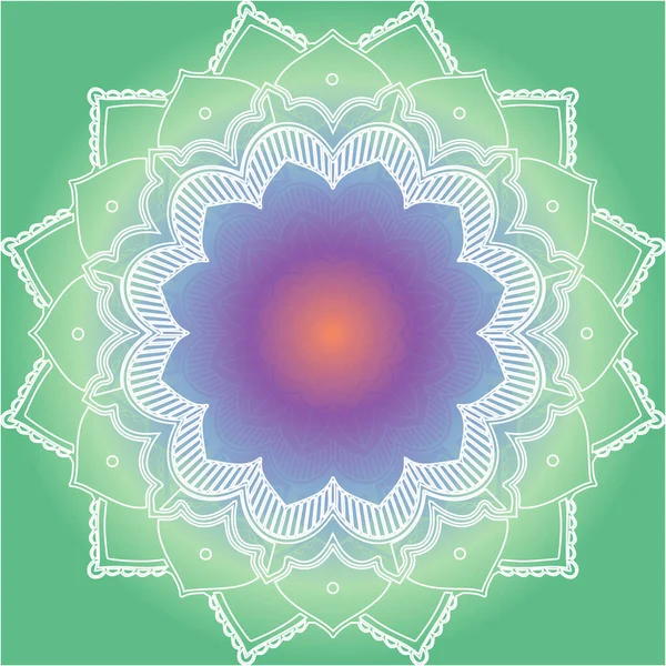 Mandala Patronen Groene Achtergrond Illustratie — Stockvector