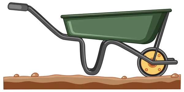 Gardening Cart Rough Ground Illustration — Stock Vector