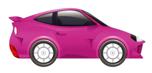 Carro Corrida Rosa Fundo Isolado Ilustração —  Vetores de Stock