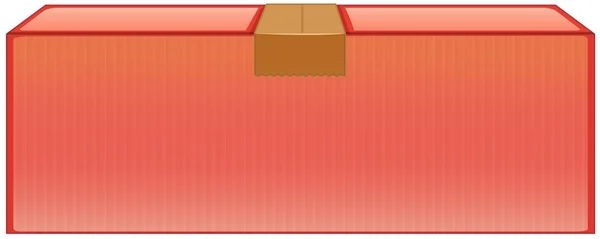 红色盒子 白色背景图上有棕色带 — 图库矢量图片