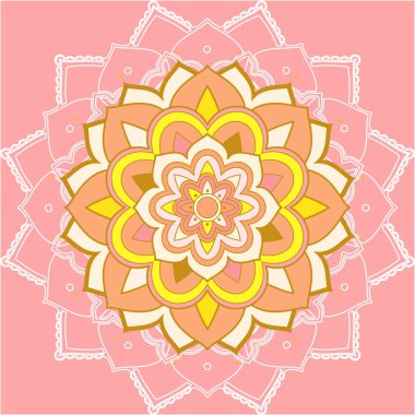 Pembe arkaplan resimlerinde mandala desenleri