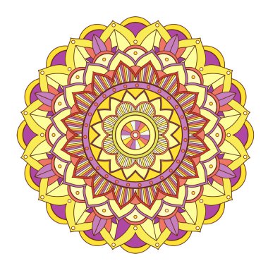 İzole edilmiş arkaplan illüstrasyonunda mandala desenleri