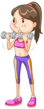 Beyaz arkaplan illüstrasyonunda halter yapan bir atlet