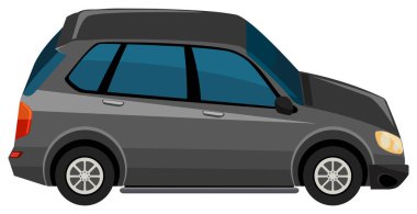 Beyaz arkaplanda siyah SUV çizimi