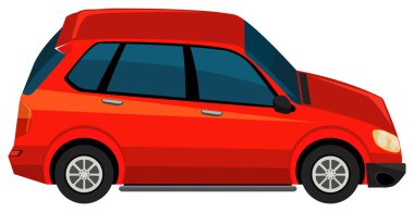 Beyaz arkaplanda kırmızı bir SUV arabası