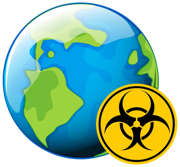 Poster Design Coronavirus Theme Biohazard Sign Earth Illustration — Stock Vector