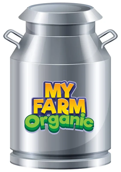 Font Design Word Farm Tank Milk Illustration — Stock Vector