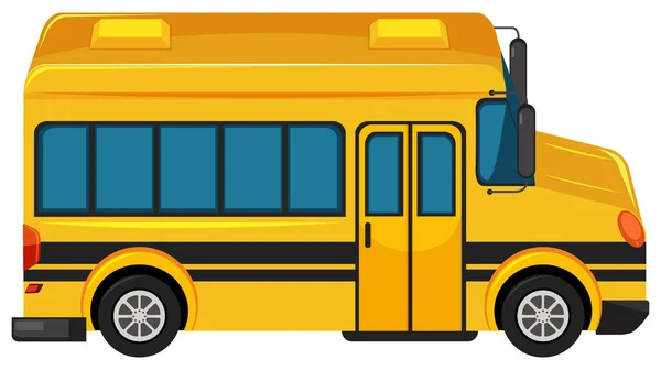 Jeden Duży Autobus Szkolny Białym Tle Ilustracji — Wektor stockowy