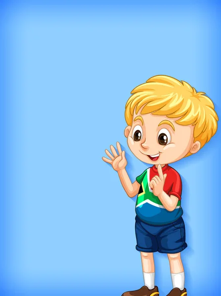 Plantilla Fondo Con Pared Color Liso Ilustración Niño Feliz — Vector de stock