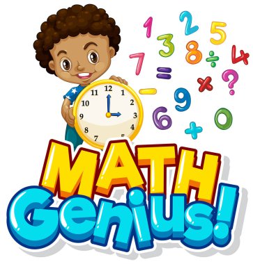 Çocuk ve sayılarla ilgili matematik dehası için yazı tipi tasarımı