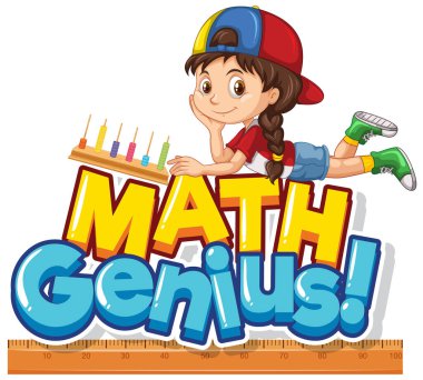 Matematik dehası ve güzel kız çizimi için yazı tipi tasarımı