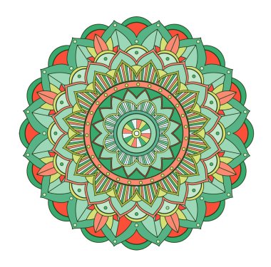 İzole edilmiş arkaplan illüstrasyonunda mandala desenleri