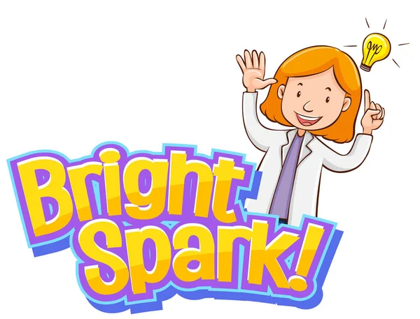 Návrh Písma Pro Word Bright Spark Woman Good Idea Illustration — Stockový vektor