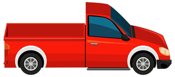 白い背景イラストの赤いピックアップトラック1台 — ストックベクタ