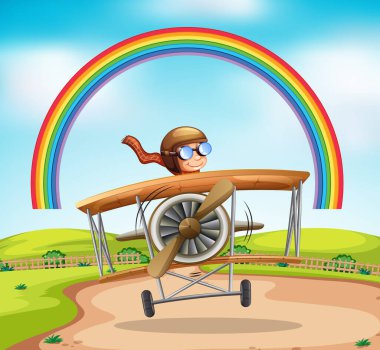 Gökyüzünde uçan bir uçağın olduğu sahne