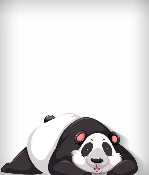 Achtergrond Template Ontwerp Met Effen Kleur Leuke Panda Illustratie — Stockvector
