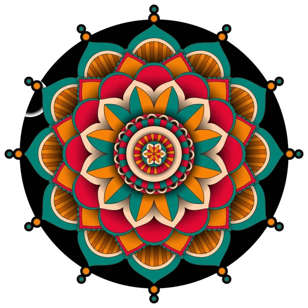 Diseño Patrón Mandala Sobre Fondo Blanco Ilustración — Archivo Imágenes Vectoriales