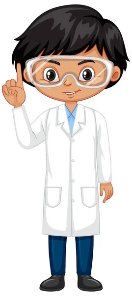 Boy Science Gown White Background Illustration — Stock Vector