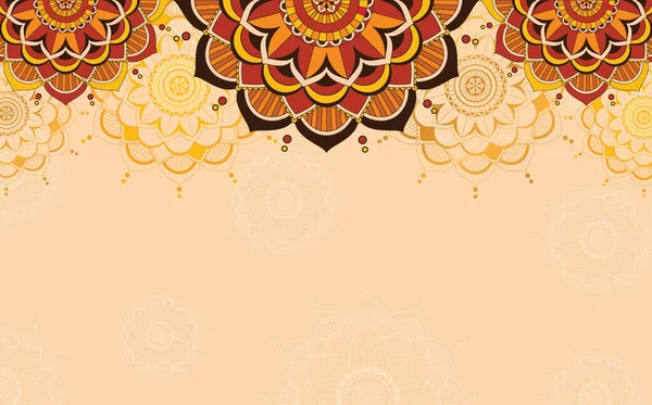 Background Design Mandala Patterns Brown Color Illustration — Stock Vector