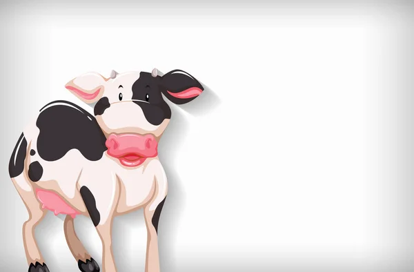 Background Template Plain Color Little Cow Illustration — Stock Vector