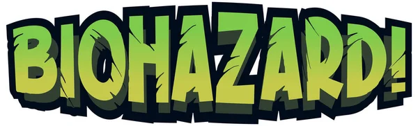 Дизайн Шрифта Слова Biohazard Зеленом Цвете Иллюстрации — стоковый вектор