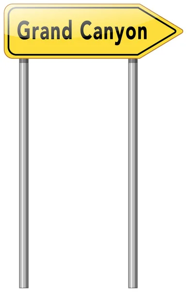 Шаблон Дорожных Знаков Большим Каньоном Иллюстрации Жёлтых Пластин — стоковый вектор