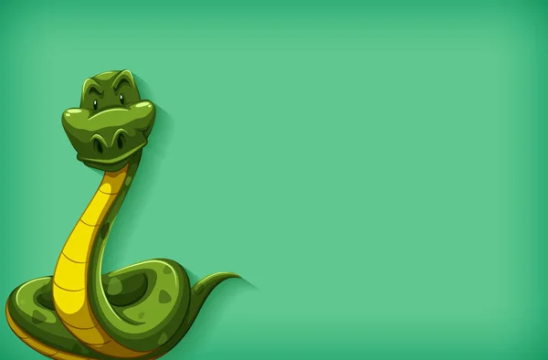 Modèle Fond Avec Couleur Unie Illustration Serpent Vert — Image vectorielle