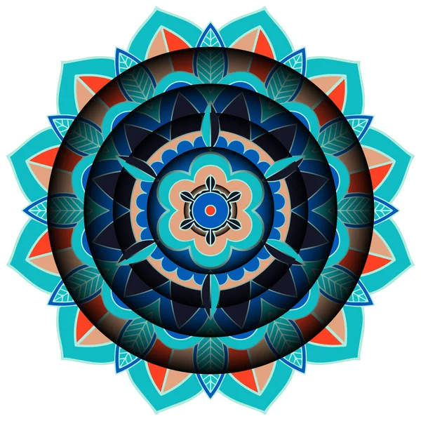 Mandala Pattern Design White Background Illustration — Stock Vector