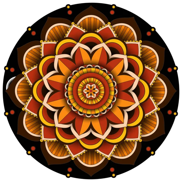 Mandala Σχέδιο Μοτίβο Λευκό Φόντο Εικονογράφηση — Διανυσματικό Αρχείο