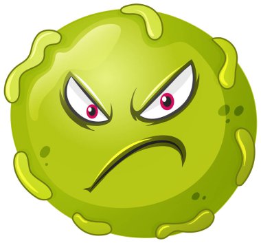 Beyaz arkaplan resimlemesindeki virüs hücresini kapat