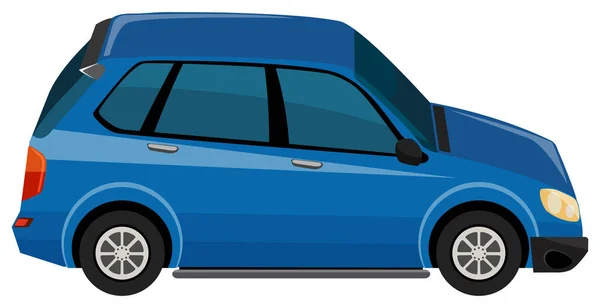 Une Voiture Bleue Sur Fond Blanc Illustration — Image vectorielle