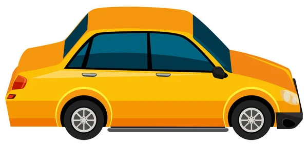 Carro Amarelo Sobre Fundo Branco Ilustração —  Vetores de Stock