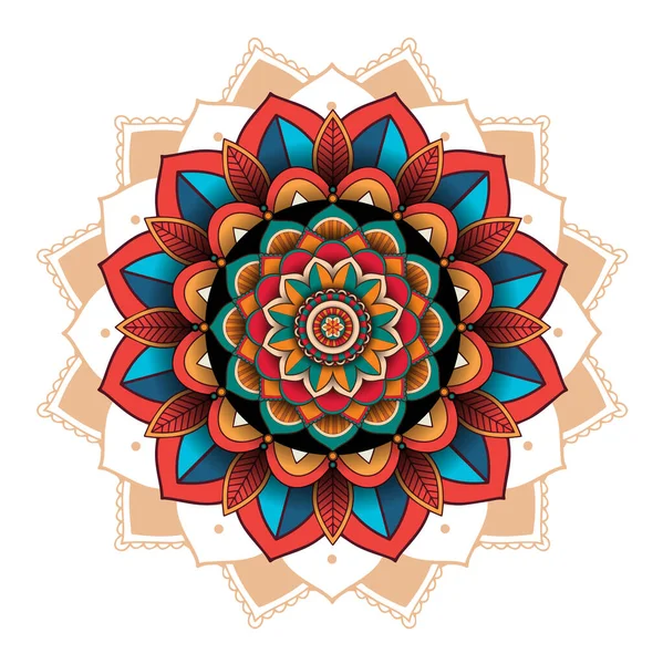 Diseño Patrón Mandala Sobre Fondo Blanco Ilustración — Archivo Imágenes Vectoriales