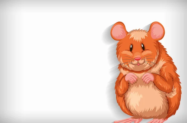 Achtergrond Template Met Effen Kleur Schattige Hamster Illustratie — Stockvector