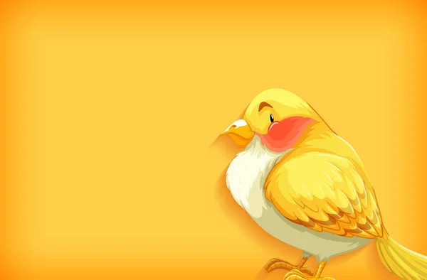 Шаблон Фона Простым Цветом Желтой Иллюстрацией Птицы — стоковый вектор