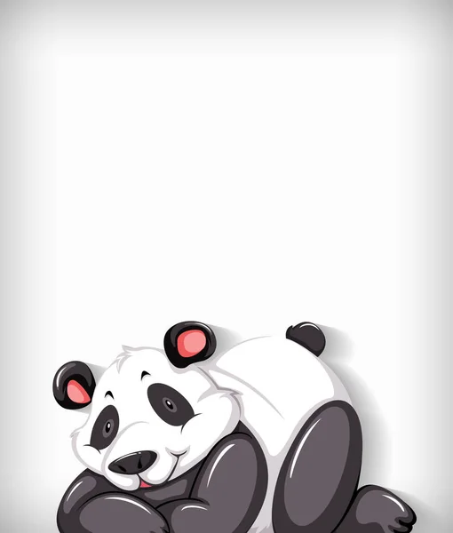 Achtergrond Template Ontwerp Met Effen Kleur Panda Illustratie — Stockvector