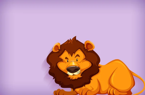 Background Template Design Plain Color Wild Lion Illustration — Stock Vector