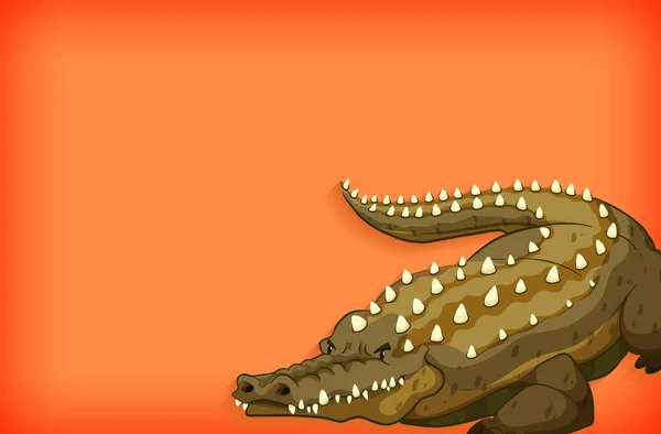 Projeto Modelo Fundo Com Cor Lisa Ilustração Crocodilo —  Vetores de Stock