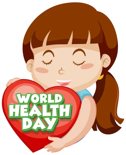 Poster Design World Health Day Happy Girl Background Illustration — Stock Vector