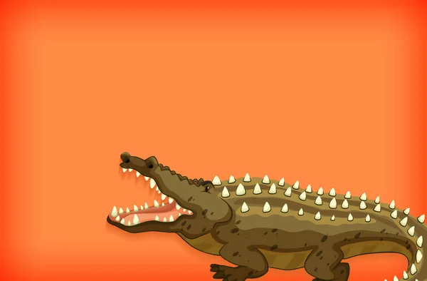 Background Template Design Plain Color Crocodile Illustration — Stock Vector