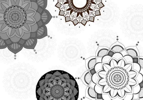 Modello Sfondo Design Con Modelli Mandala Illustrazione — Vettoriale Stock