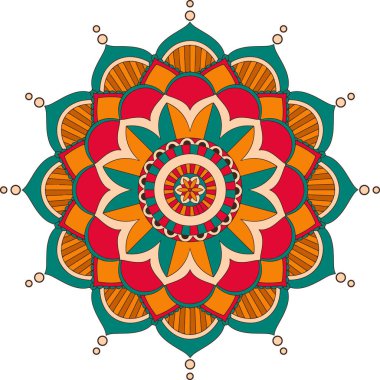 Mandala desenli arkaplan şablonu çizimi