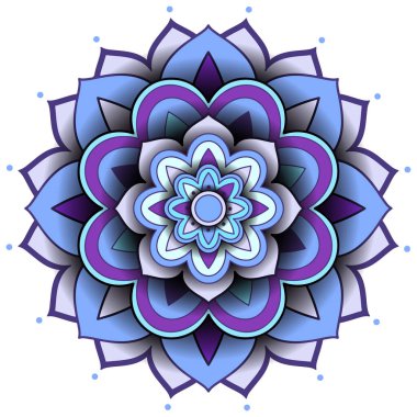 Beyaz arkaplan illüstrasyonunda mandala desen tasarımı