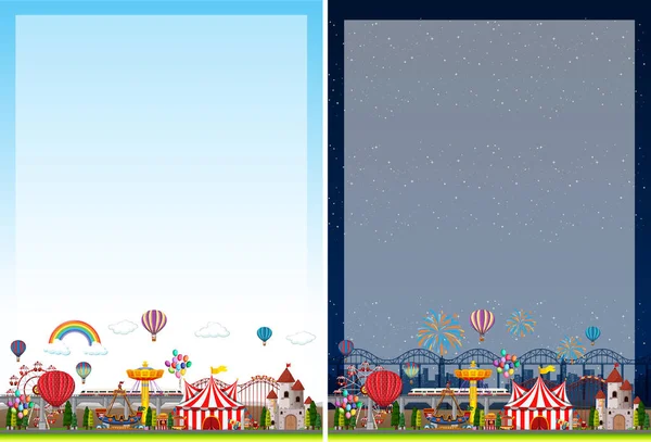 Border Template Circus Theme Background Illustration — Stock Vector