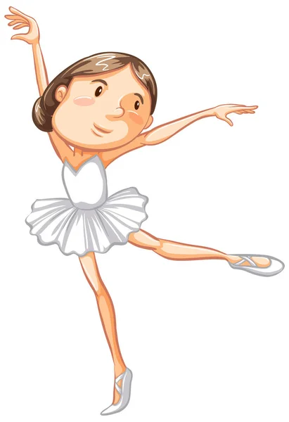 Athlete Doing Ballet Dancing White Background Illustration — Stock Vector