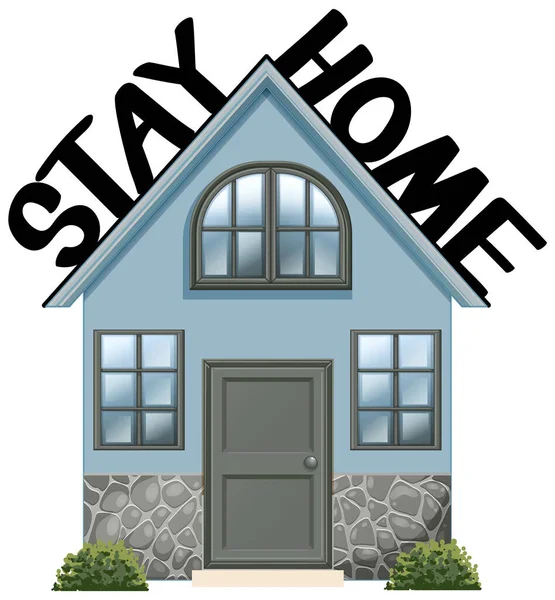Poster Design Coronavirus Theme Word Stay Home Illustration — Stock Vector