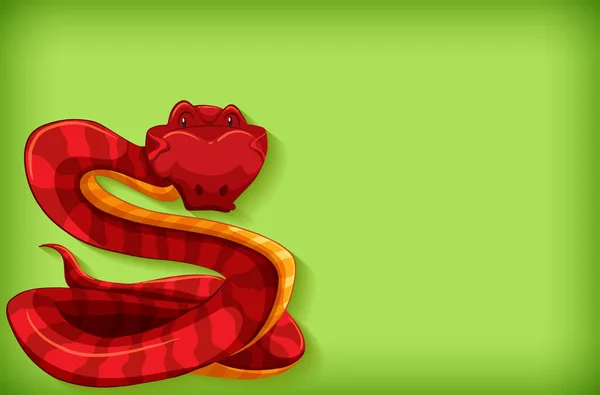 Background Template Design Plain Color Red Snake Illustration — Stock Vector