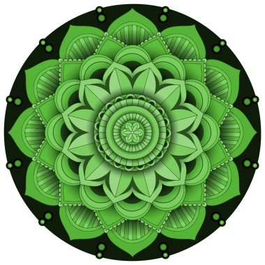 Beyaz arkaplan illüstrasyonunda mandala desen tasarımı